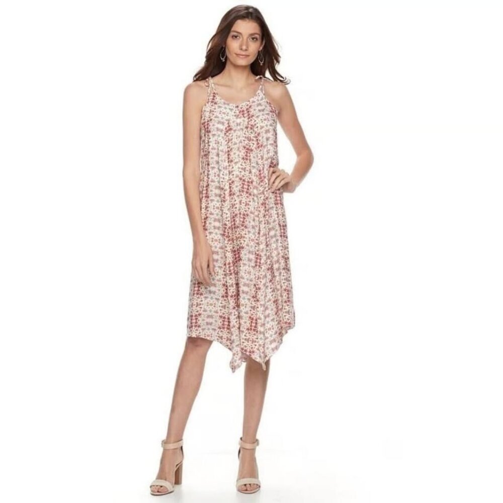 Anthropologie Handkerchief Hem Floral Dress Size 2